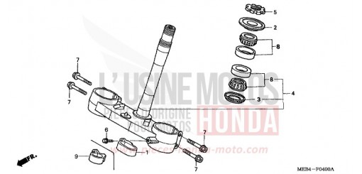 STEERING STEM (CRF450R2,3,4,5,6,7) CRF450R4 de 2004